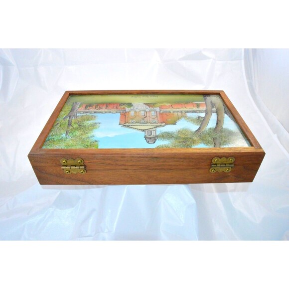Sweet Briar College Custom Hand Painted Walnut Mirror Box by Eglomisé Design LLC - Picture 15 of 16